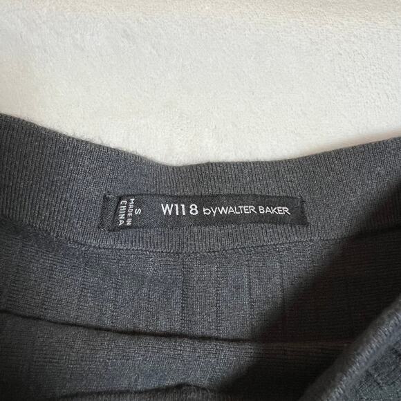 W118 by Walter Baker Knit Flare Mini Skirt Size Small Preppy Academia Neutral - Picture 4 of 6